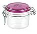 Bormioli Rocco Fido Round Jar with Fuchsia Lid, 6-3/4-Ounce