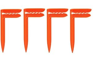 4 ALAZCO Anchor Stakes Clamps Claim it - Picnic Blanket, Beach Towel Holders on Sand or Lawn- Secure Tarps & Camping Tent - No More Fly Away Towels & Blankets! (Random Color Sets)