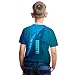 CHOICE99 Boys Cartoon Monster Shirt Kids t-Shirt 3D Printing Shirt for boy Girl Summer Tops tee, Blue, suggest hight 130 cm / 6-7 old