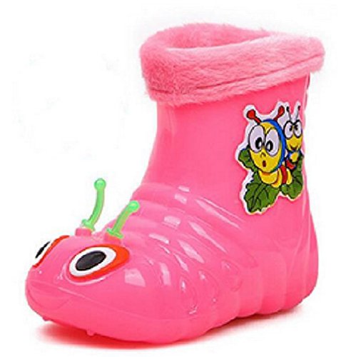 MOKRIL® Kids Baby Girls Boys Lightweight Short Rain Boots, Various Sizes and Colors Available (9 M US Toddler, Pink)