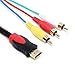 GBSELL 5ft HDMI Male to 3 RCA Video Audio AV Cable Cord Adapter for TV HDTV DVD 1080P