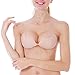 ONine Self Adhesive Bra Strapless Sticky Bra Backless Invisible Push Up Bras for Women (Cup DD/E, Nude)