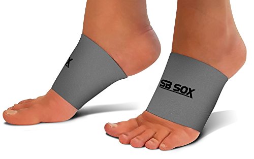 SB SOX Compression Arch Sleeves for Men & Women - Perfect Option to Our Plantar Fasciitis Socks - For Plantar Fasciitis Pain Relief and Treatment for Everyday Use with Arch Support (Gray, Medium)