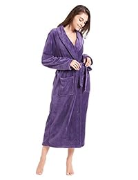 Albornoz largo de forro polar para mujer