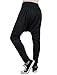 uxcell Men Solid Black Elastic Waist Slant Pockets Harem Pants 32-34 Black