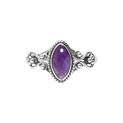 Amethyst Stone Ring, 925 Sterling Silver Statement