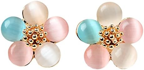 LOCOMO Women Girl Cute Colorful Flower Floral Stone Stud Earrings JER071