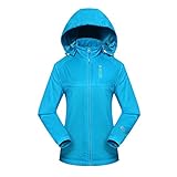 Diamond Candy Sportswear Women's Hooded Front-zipper Softshell Raincoat Waterpro
