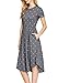 Simier Fariry Women Short Sleeve Pockets Loose Flowy Casual Tunic Dress Gray XL