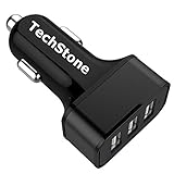 Car Charger,TechStone 3 Ports USB Smart Car Charger 36W / 7.2A Smart Charge for iPhone 7 6S Plus 6 Plus 6 5SE 5S 5 5C 4S, Samsung Galaxy S7 S6 Edge, Note 5 4 S5 Tab S,LG G5 G4,HTC,iPads Pro Portable