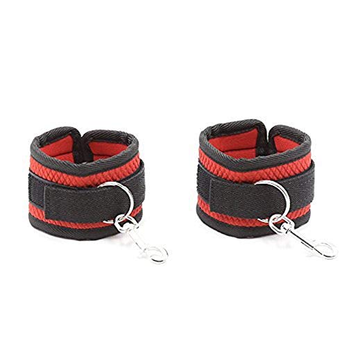 Handcuffs in Bed and Eye Shield Accessories for Couple (Red)