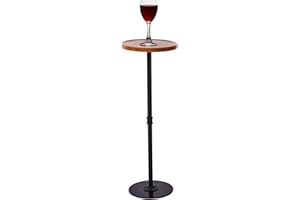 Benhurb Tall Side Table, Small Round Side Tables, Drink Stand Pedestal Side Table, Accent Martini Coffee Tables, Corner Sofa Bedside End Table for Small Space, Living Room, Bedroom (Brown)