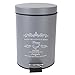 Home Basics Paris Collection Bathroom Accessories, Office, Bedroom, Decorative Waste Basket With Stylish Accent Decor To Complement Any Bathroom, 3 Liter Waste Bin, Grey