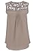 Carprinass Women's Crewneck Hollow Out Chiffon Top Lace Plus Size Short Blouse, 4X, Khaki