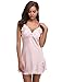 Aibrou Womens Satin Sleepwear 2 Piece Set Lace Cami Nightgown and Robe