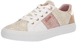 GUESS Women's Loven Sneaker, Light Natural, 8.5