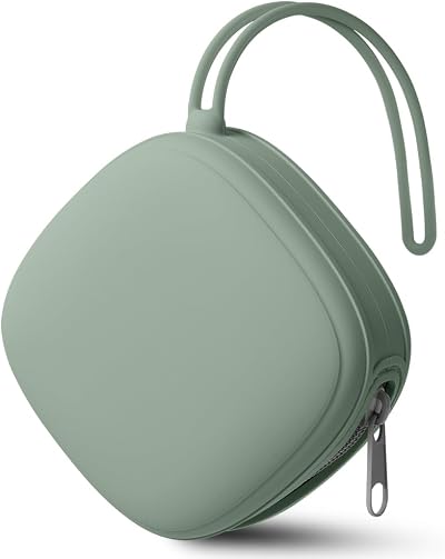 Aolso Silicone Dummy Holder Case Green, Portable Pacifier Organizer