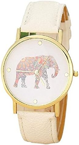 cookiWomens Elephant Watches, Unique Analog Fashion Lady Watches Female Watches Casual Wrist Watches for Women,Round Dial Case Comfortable Leather Watch