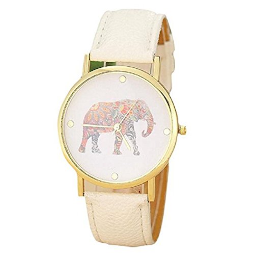 cookiWomens Elephant Watches, Unique Analog Fashion Lady Watches Female Watches Casual Wrist Watches for Women,Round Dial Case Comfortable Leather Watch