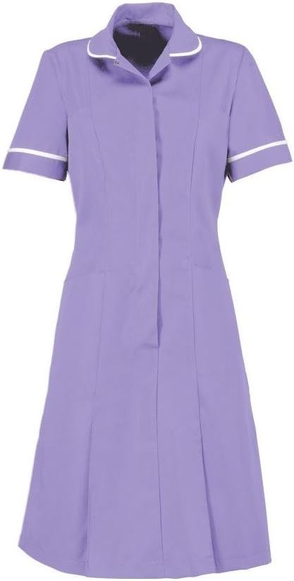 Nurse Dress HP297 - Size: size 16 / 38" / 96cm x regular 42" - Color: lilac dress with white piping