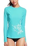 Sociala Women's UPF 50+ Long Sleeve Rash Guard Swimsuit Athletic Top Rashguard