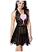 Coswe Moonight Plus Size Lace Top Babydoll Lingerie for Women (6XL, Black)