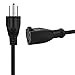 ClearMax 3 Prong Power Extension Cord Cable Strip Outlet Saver 18AWG, Black, 10 Count