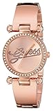 GUESS Women's U0287L3 Rose Gold-Tone Iconic Shine & Dazzle Crystal Logo Watch