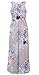 Jug&Po Women's Floral Print Sleeveless Long Maxi Casual Dress (Large Beige)