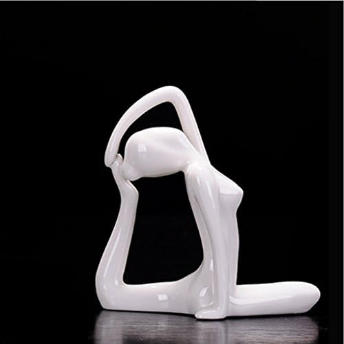 Goodqueen Ceramic Statue - Abstract Art Meditation Yoga Pose Statue Figurine Ceramic Yoga Figure Set (#1)