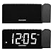 SHANLONYI Projection Alarm Clock Radio with AM/FM, Time Projector, Mobile Device USB Charging Station, Large 7