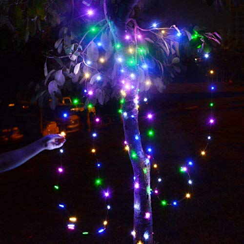 BOLWEO Colorful Battery Powered Led String Lights,Battery Operated Christmas Lights,10Ft Copper Wire 30 LEDs,Waterproof Indoor Outdoor Home Bedroom Decoration