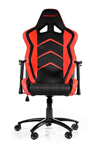 AKRacing Racing Style Desk Office Gaming Chair with High Backrest, Recliner, Swivel, Tilt, Rocker and Seat Height Adjustment Mechanisms. PU Leather (Red)