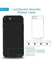 Portátil iPhone 7 8 carcasa de batería, Zanya 3000 mAh Funda de Bateria Recargable para iPhone 7 soporta Lightning auriculares y auriculares