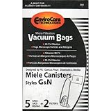 Replacement Miele GN Bags for S5 Galaxy Series and S600 series canister vacuums - 5 Bags + 2 Filters - by Envirocare Technologies