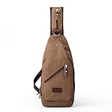 Muzee Canvas Sling Bag Shoulder Backpack Outdoor Travel Crossbody Pack for Men