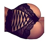 Creazy Women's Bandage Sexy Lingerie Sexy Bare Imitation Lace Underpants (L)