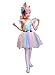 Girl's Rainbow Unicorn Costume with Wings & Headpiece, Medium (8-10)