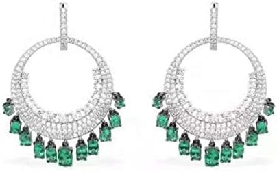 Naritva Cubic Zircon Big Round Ethnic Dangling Drop Earrings
