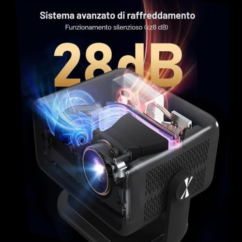 [Controllo vocale KI/Android 14] Smart Beamer, 1080P nativo, 4K supporto
