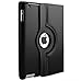 Ctech 360 Degrees Rotating Stand (Black Embossed Flower) Luxury Leather Case for Apple iPad 2 with Smart Cover Wake/Sleep Function