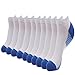 5 Pairs Men's No Show No Smell Athletic Ankle Compression Blue Socks for Basketball & Running
