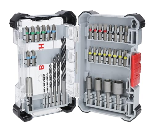 Bosch 35x Extra Hard Schrauberbit‑ und PRO Wood Bohrer-Set, Aufsteller, 35‑