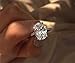 Weishu Classic Promise Ring 925 Sterling Silver Oval Cut 3ct AAA CZ Zircon Engagement Rings for Women Cubic Zirconia Promise Halo Solitaire Engagement Ring Size 6-10 (US Code 8)