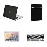 TOP CASE - 4 in 1 Bundle Deal Air 13-Inch Rubberized Hard Case, Keyboard Cover, Screen Protector and Sleeve Bag for MacBook Air 13