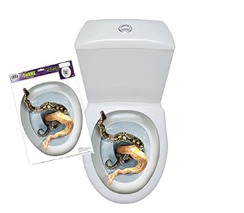 Schlangen im Klo Horror Aufkleber inklusive Pop Eye Kürbis Schlüsselanhänger WC Deko Horror Halloween Party Gag