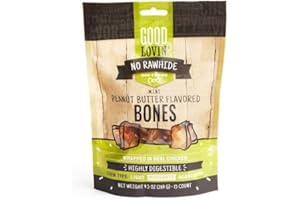 Good Lovin' No Rawhide Mini Peanut Butter Flavored Dog Bones 9.5 oz. Count of 15