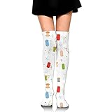 Thread And Sewing Needles Pattern Socks Funny Over