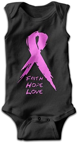 Unisex Infants Grunge Ribbon Breast Cancer Awareness Funny Bodysuits Rompers Outfits 100% Cotton 3M Baby Shower Gifts