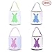 Easter Egg Hunt Basket for Kids,Easter Bunny Basket,Easter Bunny Bags Canvas Tote for Party's Celebrate Decoration Eggs Candy and Gifts Carry Bucket,New Design 2019 (2523cm, 4colors)
